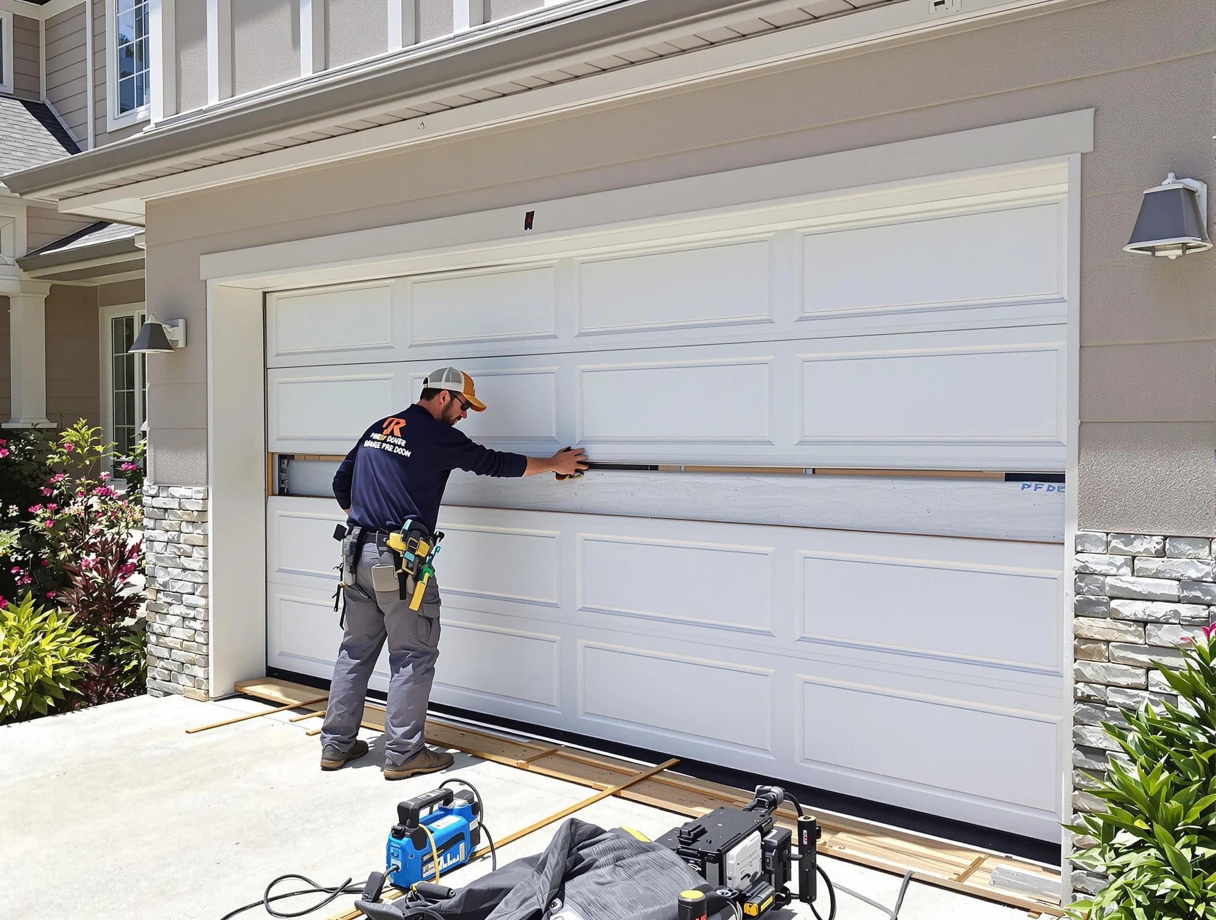 Gardendale Garage Door Repair team performing complete garage door replacement at Gardendale residence