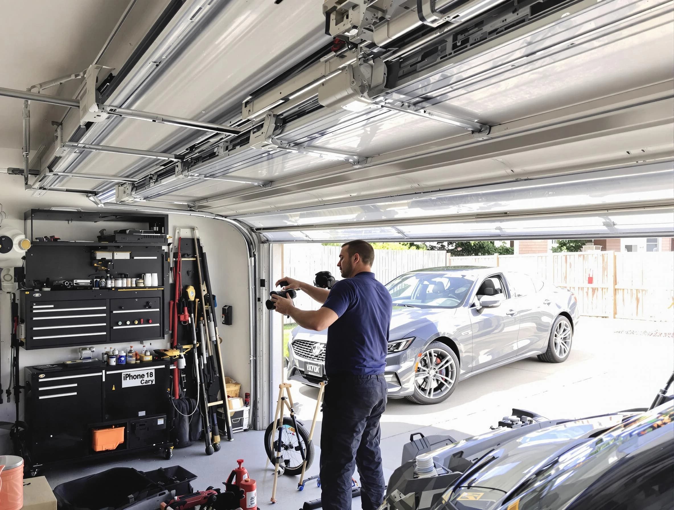 Gardendale Garage Door Repair technician fixing noisy garage door in Gardendale