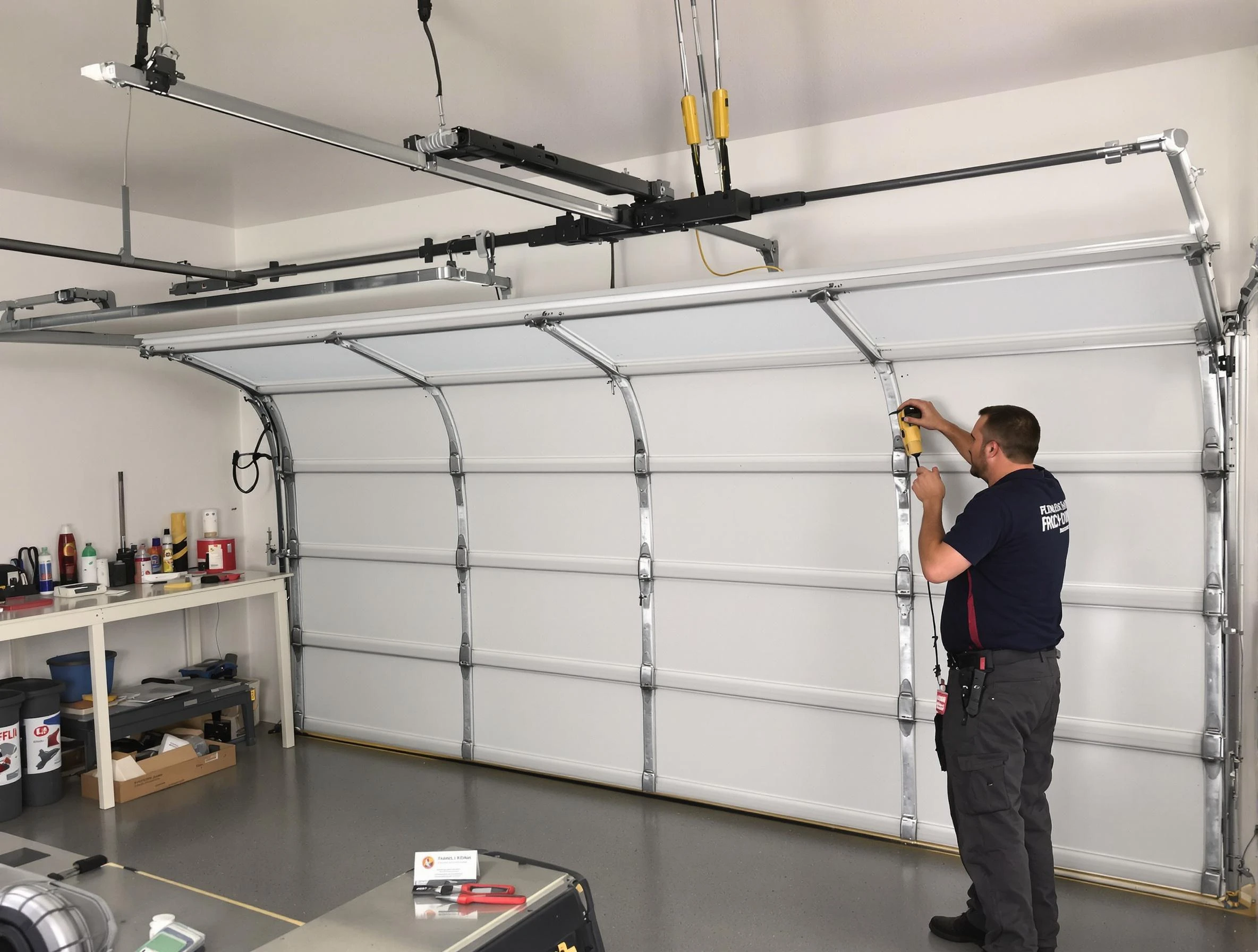 Gardendale Garage Door Repair certified technician performing overhead door system repair in Gardendale